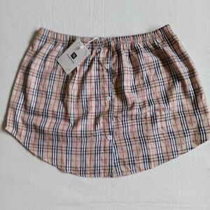 Plaid Cream, Red, And Black Plaid Skirt Lightweight And Stretchy Sz XXL